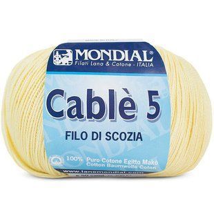 Пряжа Mondial CABLE 5 Кабле_5-191_ніжно_жовтий фото