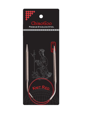 Спицы круговые ChiaoGoo Premium SS Knit RED (короткие) 23 см, 30 см RED_Knit_23_30-1.75 мм-30 фото