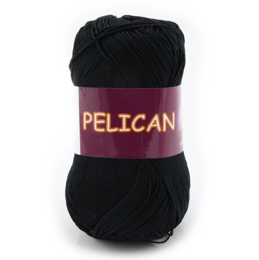 Пряжа Пелікан (Pelican) Віта котон, чорний, 3952-чорний