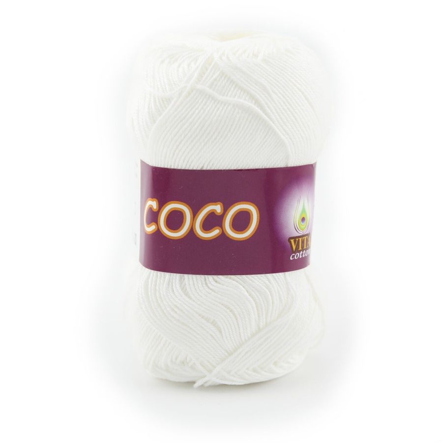 Пряжа Коко (Coco) Віта котон, Білий, 3851-білий