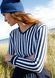 Набір для в'язання жіночого короткого смугастого светра з пряжі Cottina ggh R73M29 фото 5