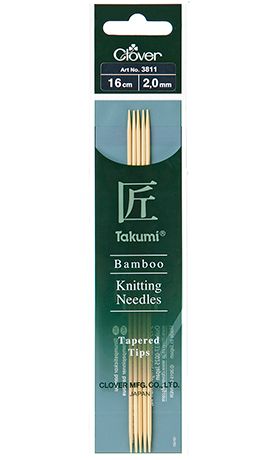 Спицы Кловер носочные бамбук Takumi фото