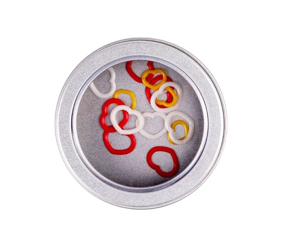 Набор маркеров петель Сердечки Тулип (размер: S-желтый, М-красный, L-белый) АС_017е фото