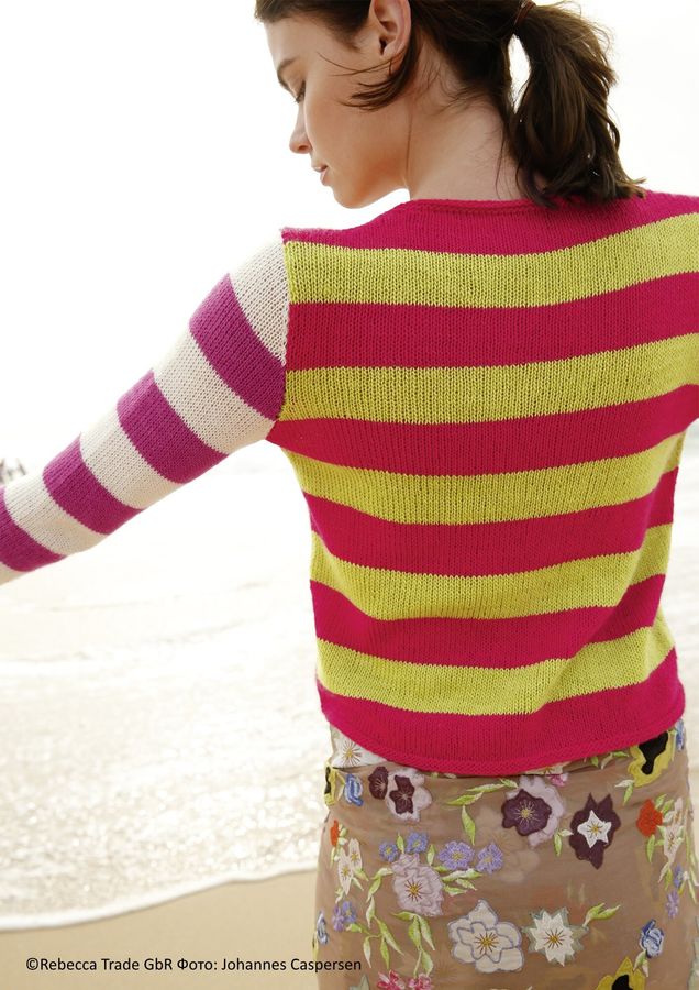 Набор для вязания маленького полосатого пуловера с пряжи Lacy ggh R69M11 фото